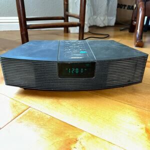 Vintage Bose Wave Radio AWR1-1W Black AM/FM Alarm Clock Aux Stereo Audio